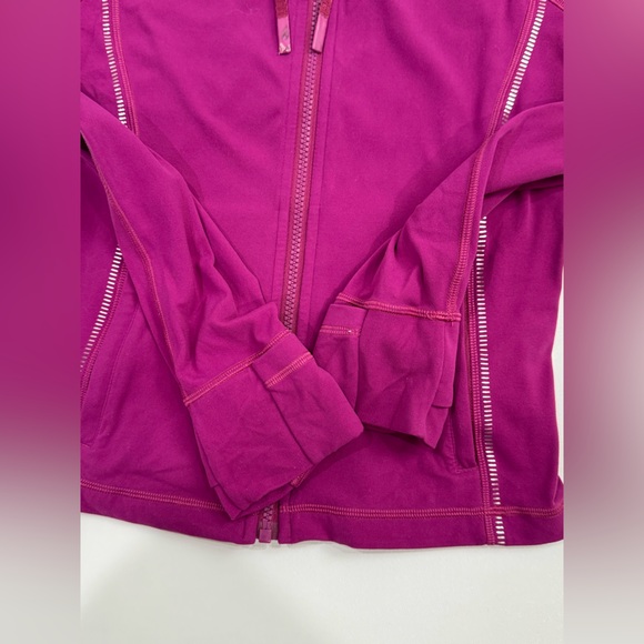 Lululemon Hooded Define Jacket Zip Front Logo Fuschia Women Sz 8 - Picture 11 of 15